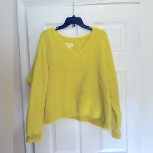 Maeve Fuzzy Electric Yellow Sweater sz M